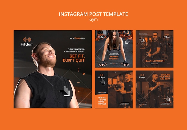 Free PSD duotone gym design template