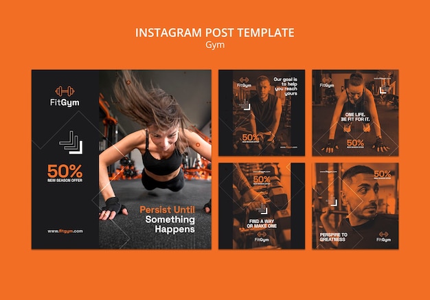 Free PSD duotone gym design template