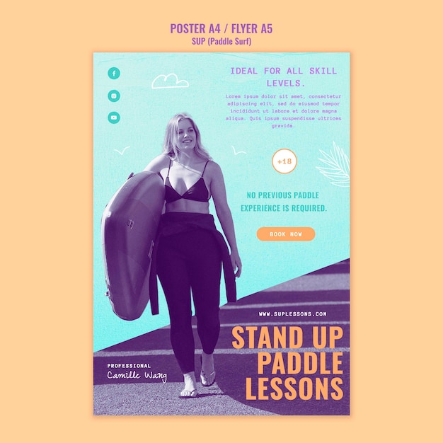 Free PSD duotone sup poster template