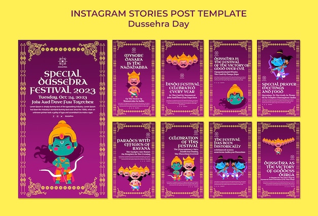 Free PSD dussehra celebration  instagram stories