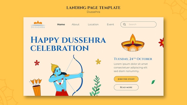 Free PSD dussehra tempalte design