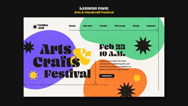 Dynamic arts and handcraft landing page template