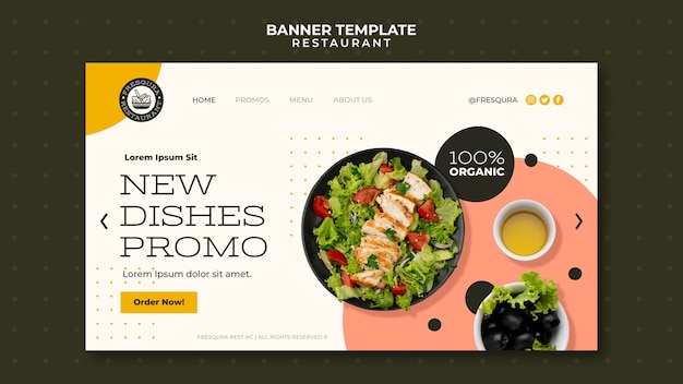 Dynamic food restaurant banner template