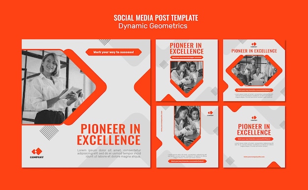 Dynamic geometric social media post template