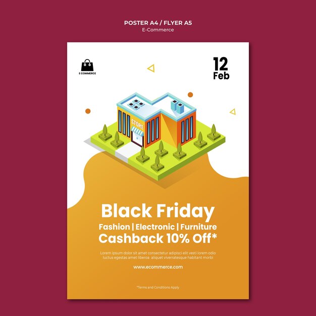 E-commerce black friday poster template