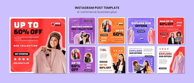 Free PSD e-commerce business instagram posts template