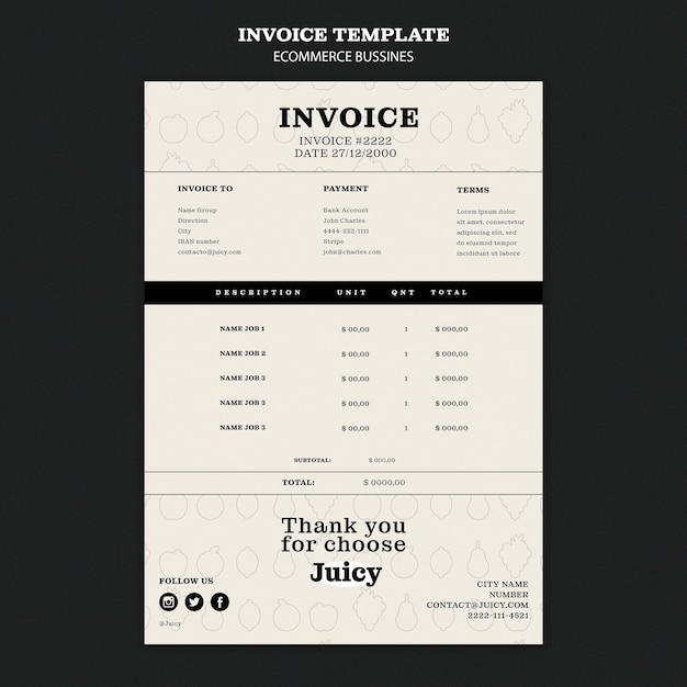 E-commerce business invoice template