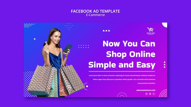 E-commerce concept facebook template