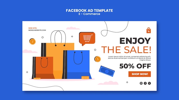 E-commerce concept facebook template