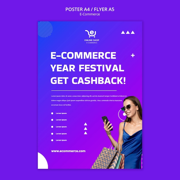 E-commerce concept poster template