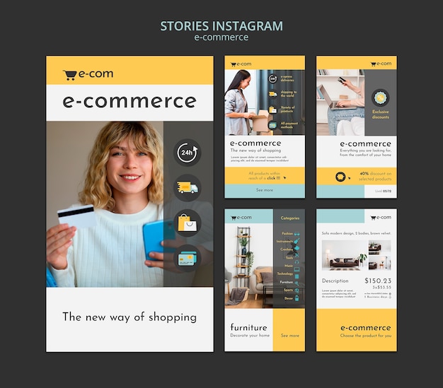 Free PSD e-commerce discounts instagram stories template