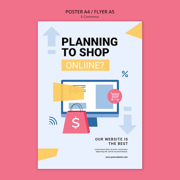 E-commerce flat design poster template