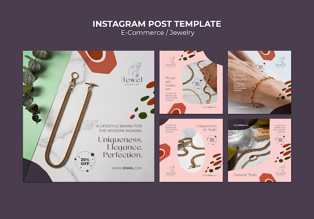 E-commerce platform instagram post set