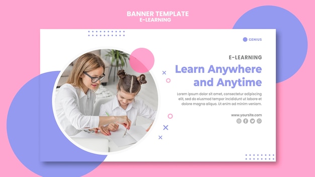 E-learning ad template banner