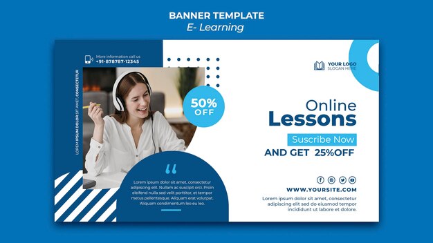 E-learning banner design template