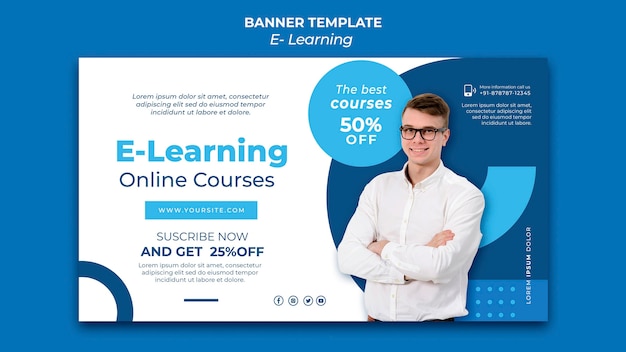 E-learning banner design template