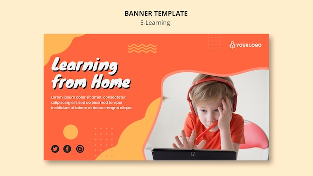 E learning banner template design