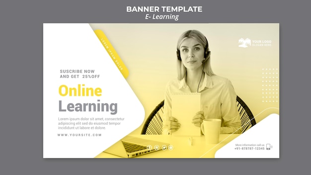 Free PSD e learning banner template