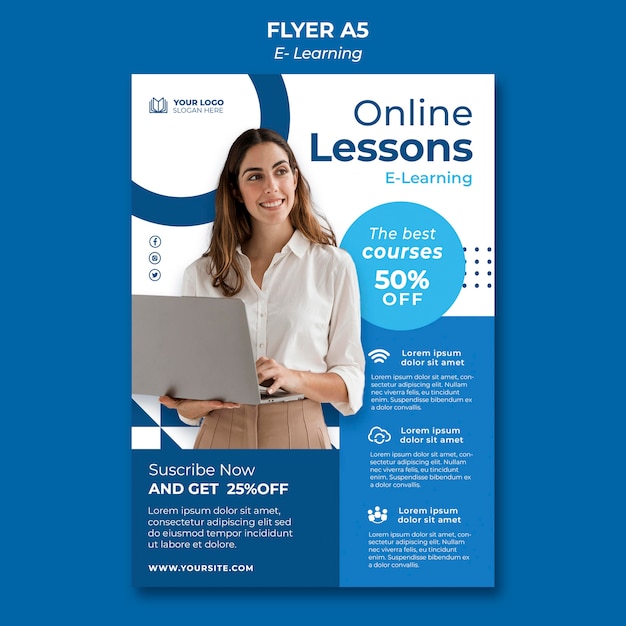 E-learning flyer design template