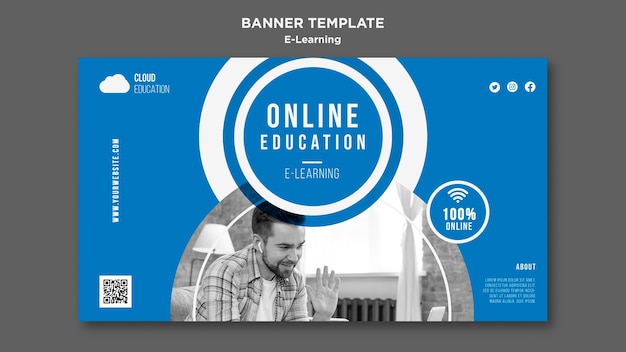 E-learning horizontal banner template