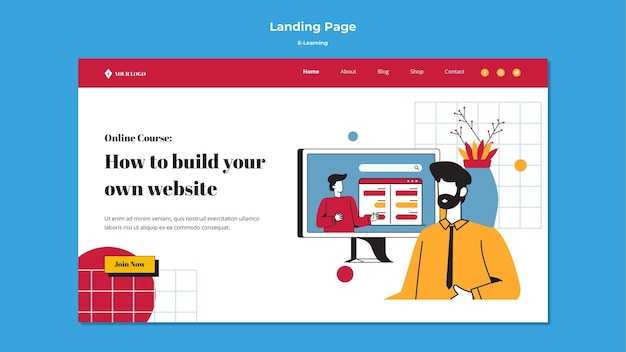 E-learning landing page style