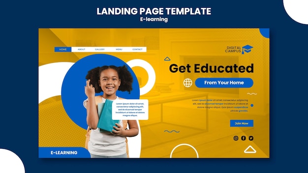 E-learning landing page template