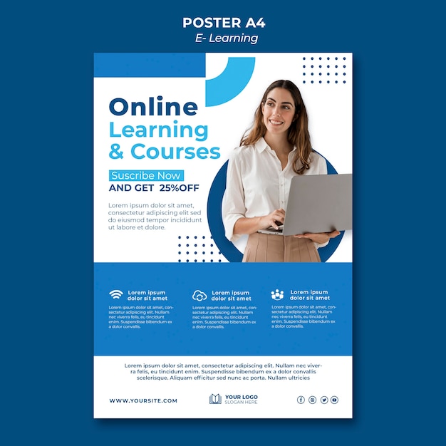 E-learning poster design template