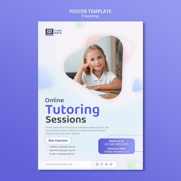 E-learning poster template design