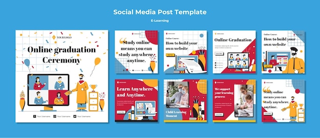 E-learning social media post template