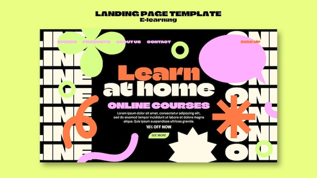 Free PSD e-learning template design