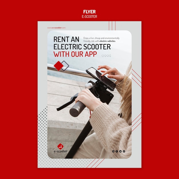 Free PSD e scooter flyer template