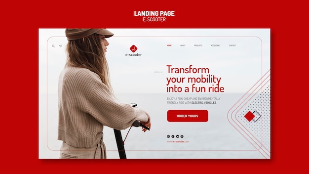 Free PSD e scooter landing page