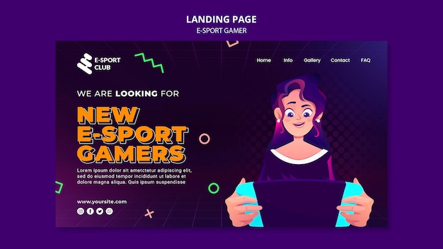 Free PSD e-sport games landing page template