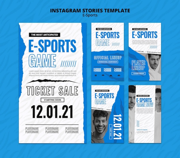 E-sports social media stories set