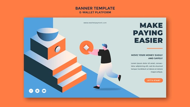 E-wallet app banner template