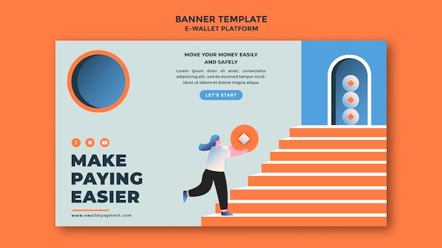 E-wallet app banner template