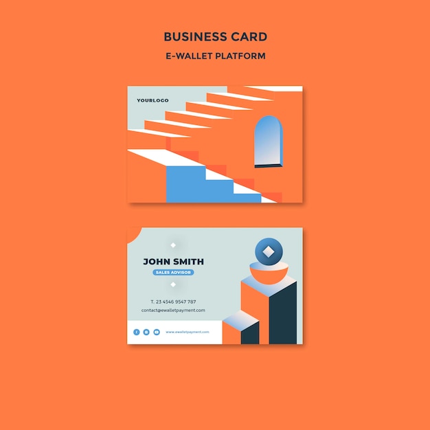 E-wallet app business card template