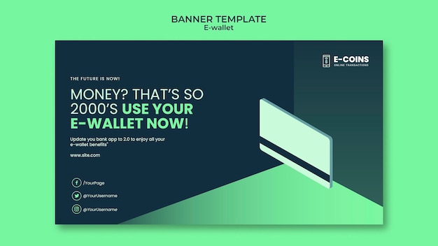 Free PSD e-wallet banner design template