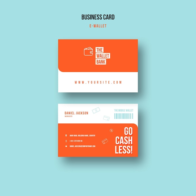 Free PSD e-wallet business card template