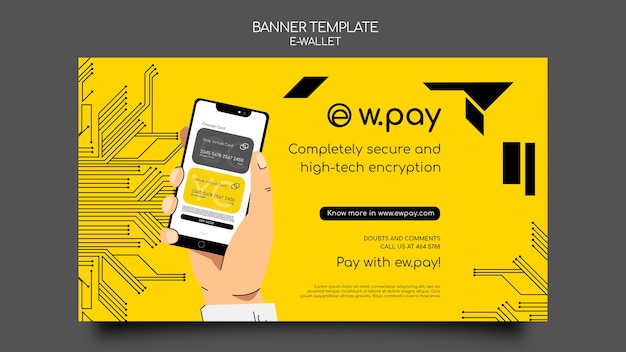 E-wallet horizontal banner template