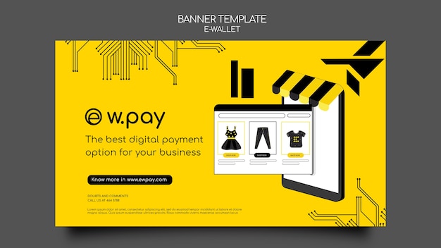 E-wallet horizontal banner template