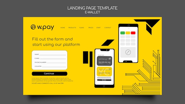 E-wallet landing page template