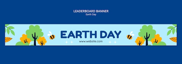 Earth day celebration leaderboard banner   template