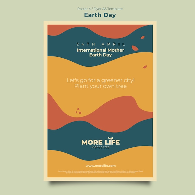 Earth day celebration poster template