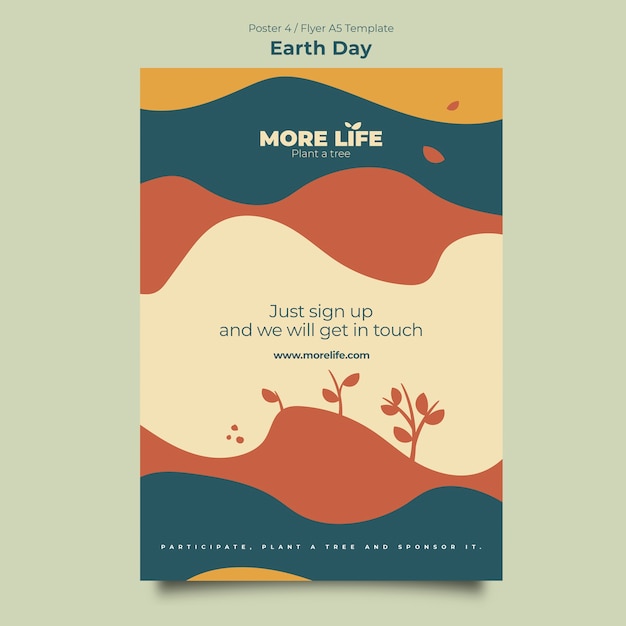 Free PSD earth day celebration poster template