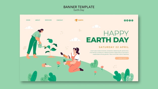 Free PSD earth day template design