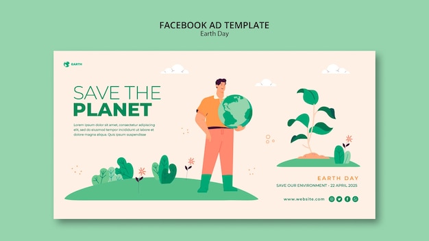 Free PSD earth day template design