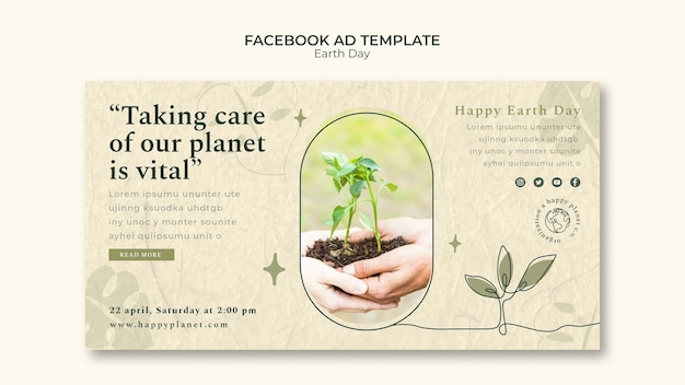 Free PSD earth day  template design