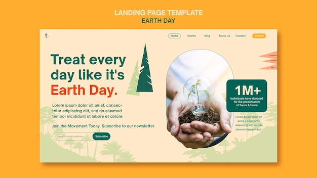 Free PSD earth day template design