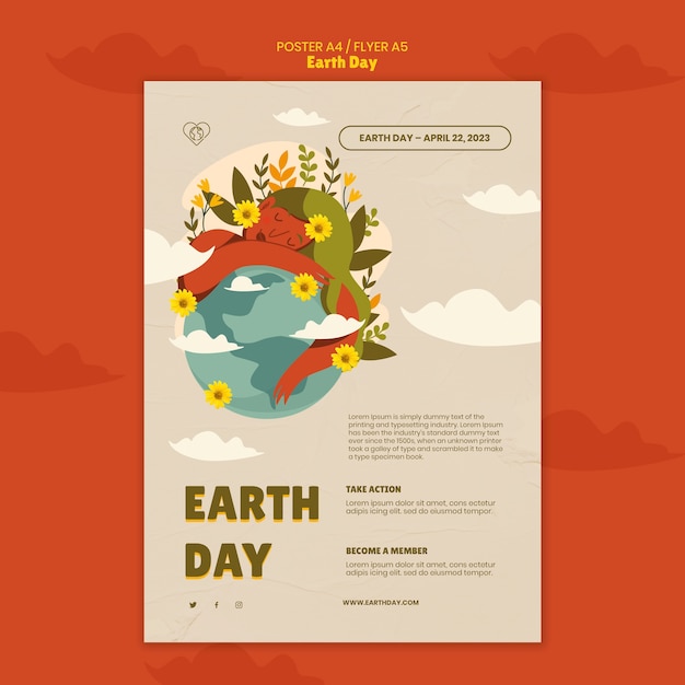 Free PSD earth day template design